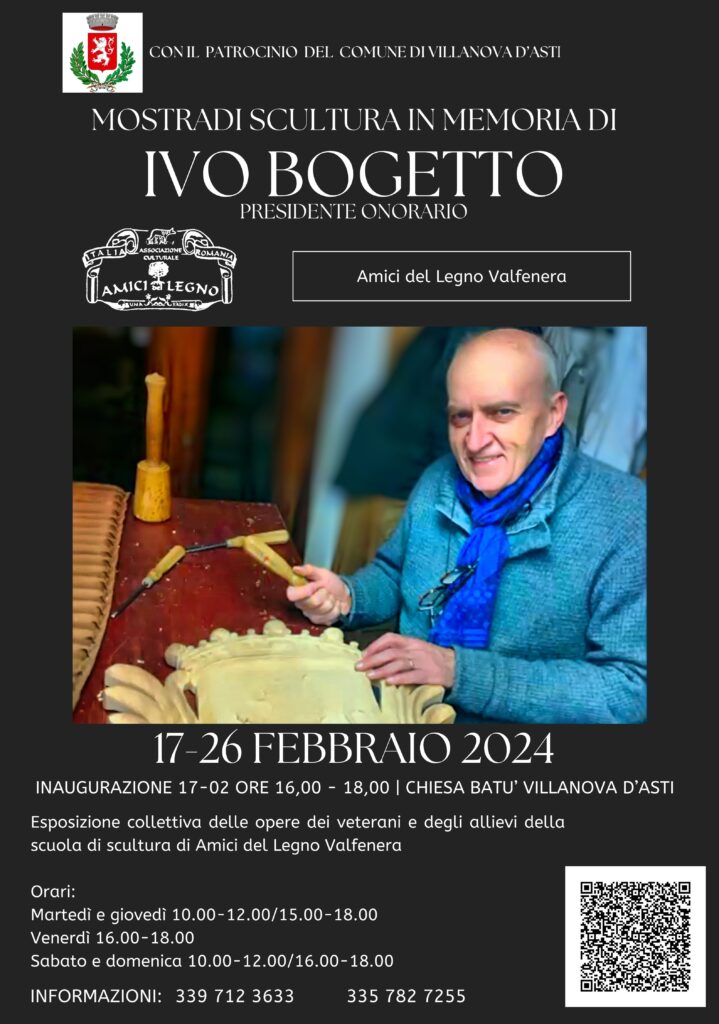 Locandina della mostra in memoria di Ivo Bogetto